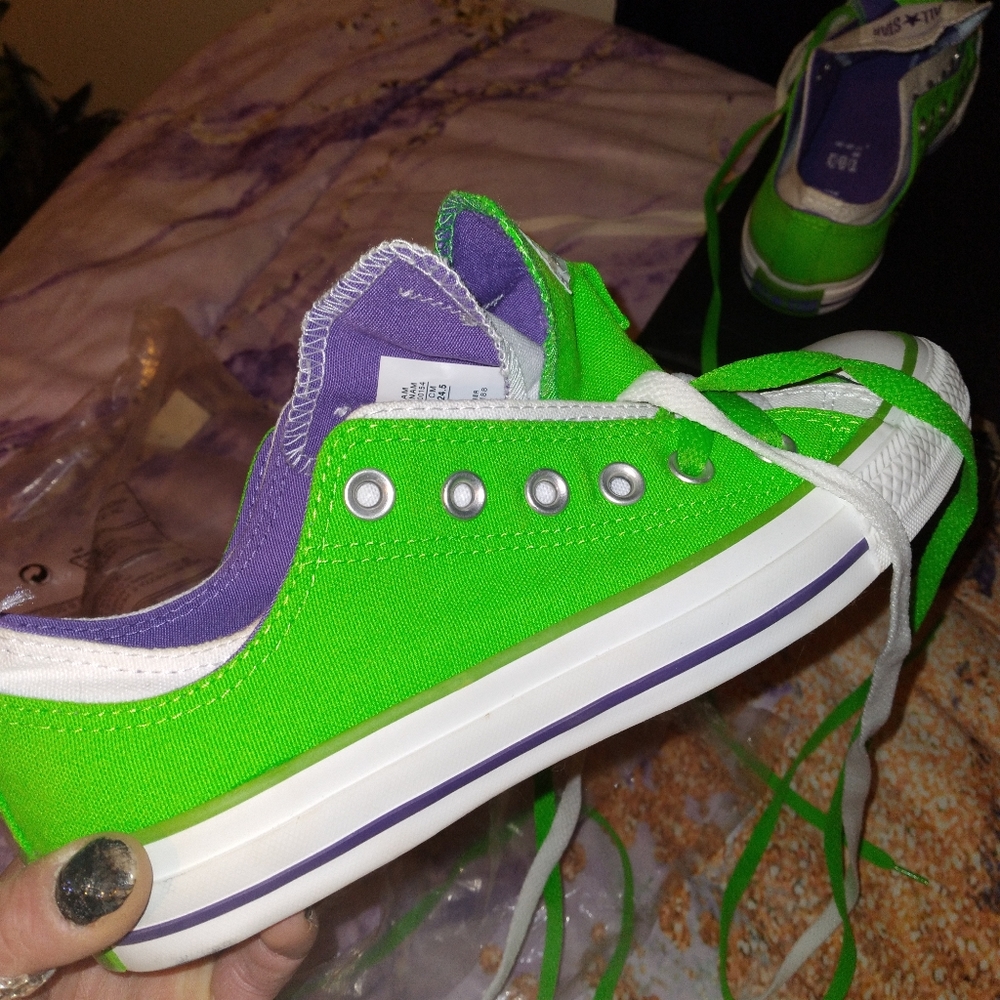 Converse Double Decker. Lime green/purple. Women's size 8. Unisex. Brand new.